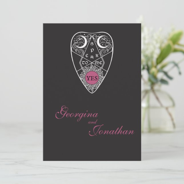 Modern Gothic Planchette Wedding Invitation (Standing Front)
