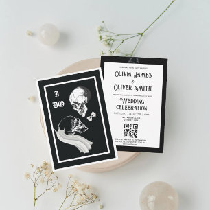 Modern gothic qr code wedding invitation