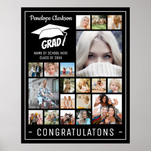 Modern GRAD 13 x photo collage Graduation Party Poster