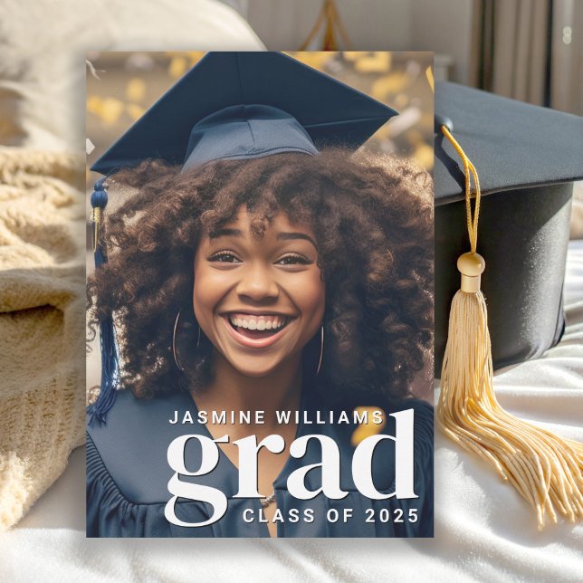 Modern Grad 2 Photo Graduation Announcement (Available in both printed and instant download digital formats.)