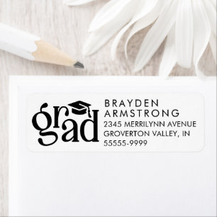 Modern Grad Bold Type Cap Black Custom Colours