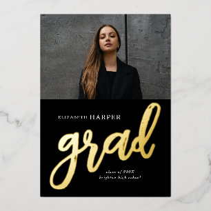 Modern Grad Brush Script Photo Graduation