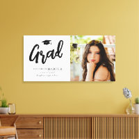 Modern Grad Brush Script Photo Graduation 