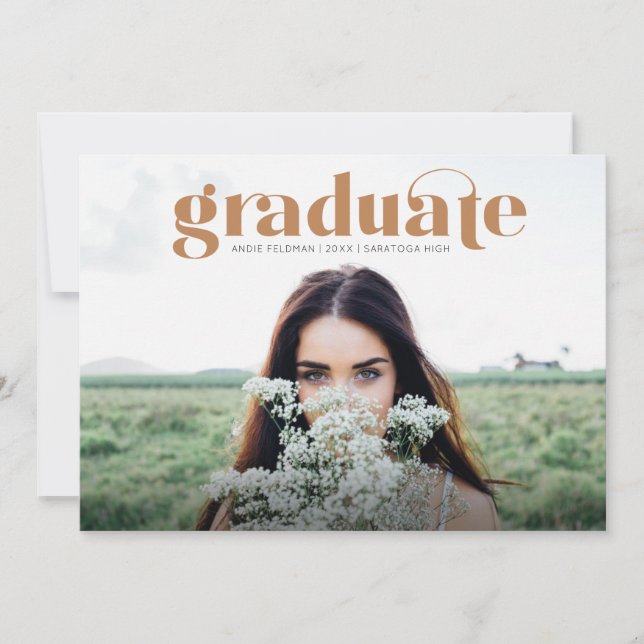 Modern Grad Full Photo Graduation Announcement (Front)