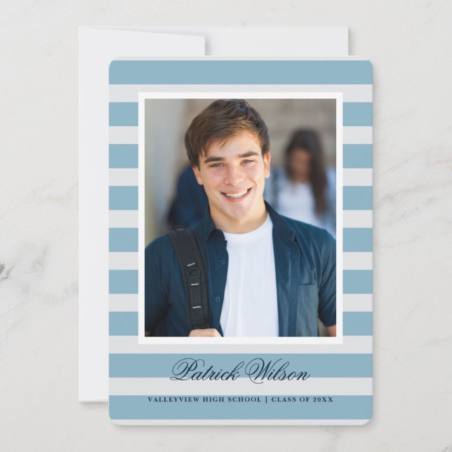 Modern Grad graduation announcement card (Front)