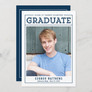Modern Grad Graduation Announcement Invitation