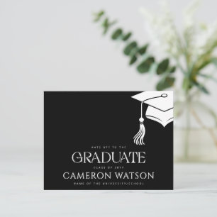 Modern Grad Hat Tassel Graduation Postcard
