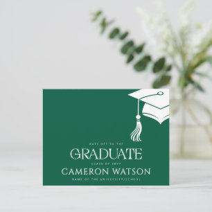 Modern Grad Hat Tassel Graduation Postcard