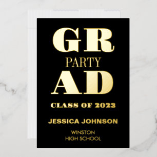 MODERN GRAD PARTY FOIL INVITATION