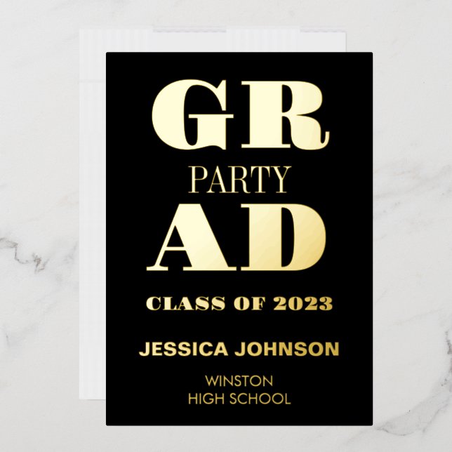 MODERN GRAD PARTY FOIL INVITATION (Envelope)