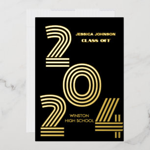 MODERN GRAD PARTY FOIL INVITATION