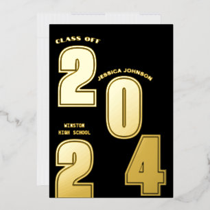 MODERN GRAD PARTY FOIL INVITATION
