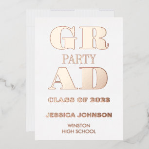 MODERN GRAD PARTY FOIL INVITATION