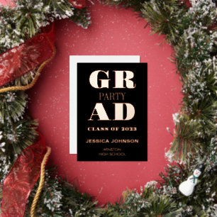 MODERN GRAD PARTY FOIL INVITATION