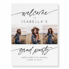 Modern Grad Party Welcome Script 3 Photo Collage