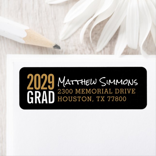 Modern Grad Personalised Return Address (Insitu)