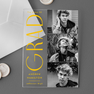 Modern Grad Photo Acrylic Graduation Announcement