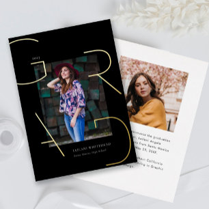 Modern Grad Photo Elegant Graduation Announcement
