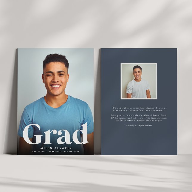 Modern Grad | Photo Graduation Announcement (Creator Uploaded)