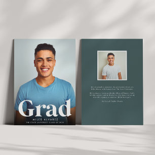 Modern Grad Photo Graduation Announcement