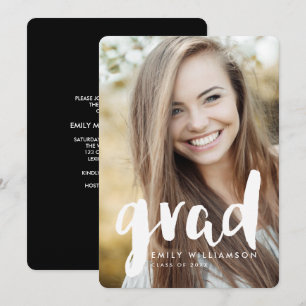 Modern Grad Photo Graduation Party Invitation