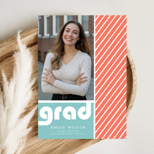 Modern Grad Photo Graduation Party Invitation Postcard