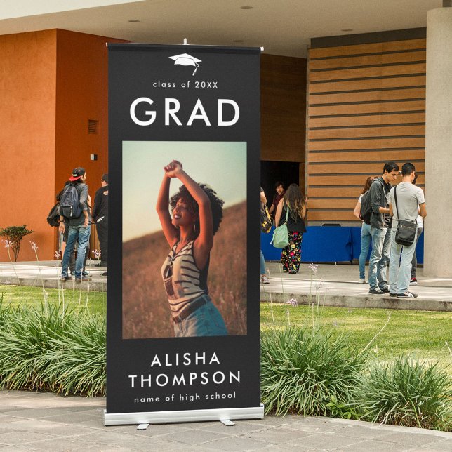 Modern GRAD Photo Graduation Retractable Banner (Creator Uploaded)