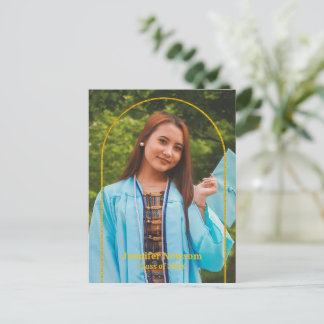 Modern Grad Photo Postcard - Minimal Announcement