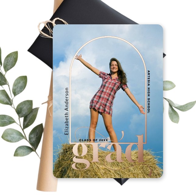 Modern GRAD Rose Gold Arch Photo Graduation Party (Creator Uploaded)