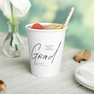 Modern Grad Script Typography Graduation Paper Cups
