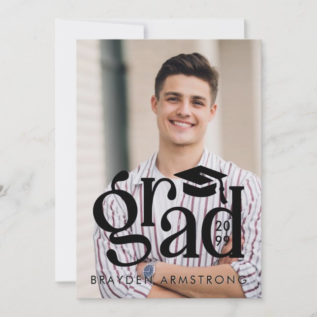 Modern GRAD Type 2 Photos Black Overlay Announcement (Front)
