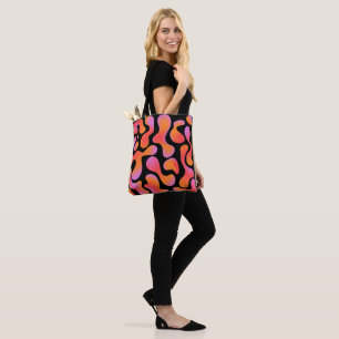 Modern Gradient Blobs Pattern in Pink and Orange Tote Bag