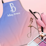 Modern Gradient Blue Pink Monogram Makeup Artist Apron<br><div class="desc">Enhance your professional look with our elegantly designed Modern Gradient Blue Pink Monogram apron, perfect for makeup artists. Featuring a captivating blue-pink gradient background, this apron combines modern aesthetics with functionality, ensuring you maintain a stylish and polished appearance while you work. Ideal for makeup artists, beauty consultants, and salon staff,...</div>