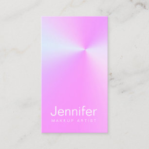 Modern gradient colorful holographic makeup artist business card