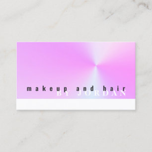 Modern gradient colourful holographic makeup & hai business card