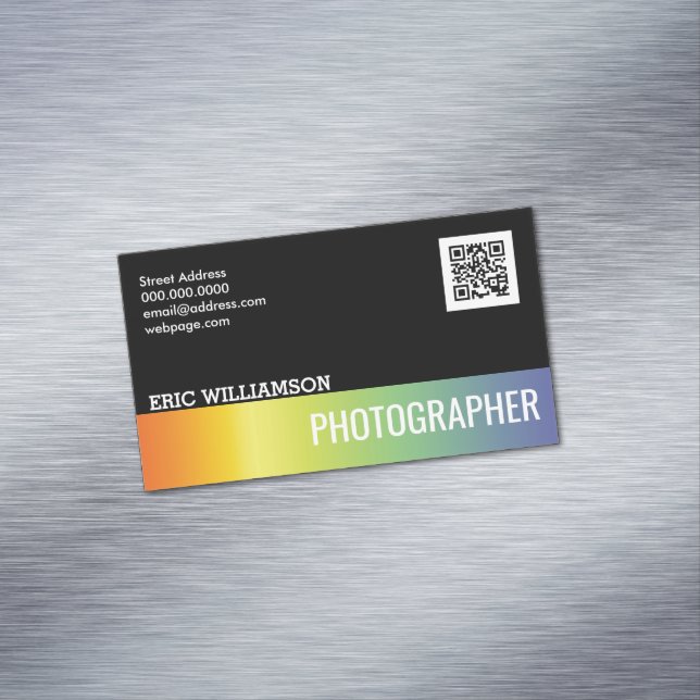 Modern gradient colours metallic shine 	Magnetic business card (In Situ)
