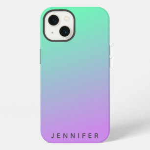 Modern Gradient Fade Mint Green Lavender Purple iPhone 13 Case