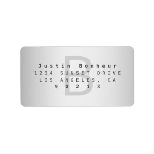 Modern Gradient Greys Return Address Label