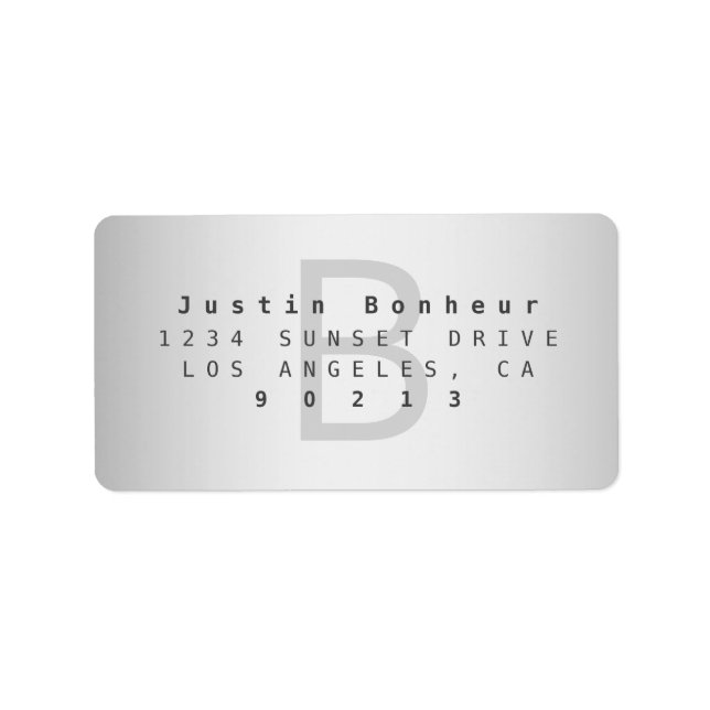 Modern Gradient Greys Return Address Label (Front)