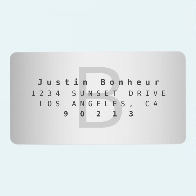 Modern Gradient Greys Return Address Label (Creator Uploaded)