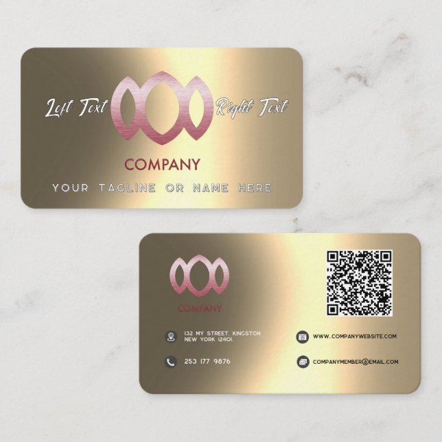Modern Gradient Metallic Gold Template Business Card (Front/Back)