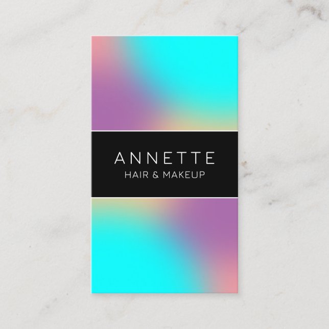 Modern gradient minimalism blue purple business card (Front)