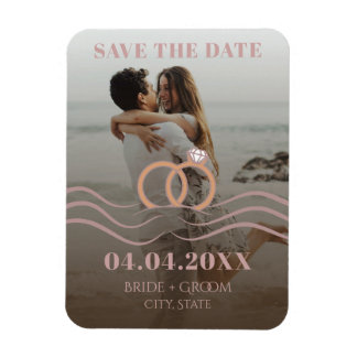 Modern Gradient Photo Save the Date Magnet Card