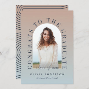 Modern gradient typography photo arch graduation