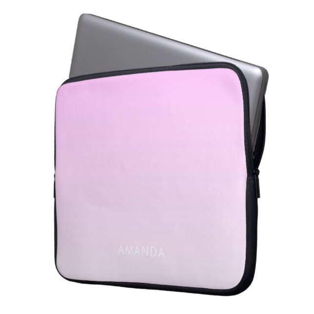 Modern Gradients Pink Minimalist Personalise Laptop Sleeve (Front Left)