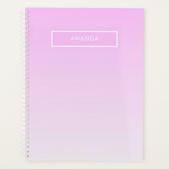 Modern Gradients Pink Minimalist Personalise Planner (Front)