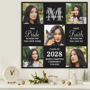 Modern Graduate 5 Photo Collage Graduation Canvas Print