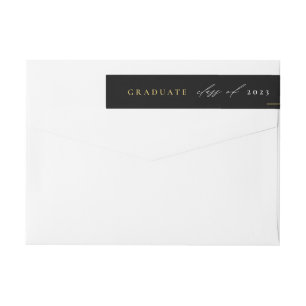 Modern Graduate Black Wrap Around Label