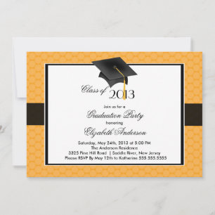 Modern Graduate Cap & Tassel Graduation Party Invitation