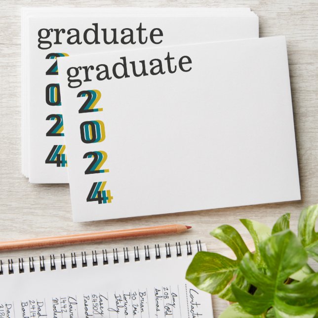 Modern Graduate Class of 2024 Graduation Envelope (Stacked)